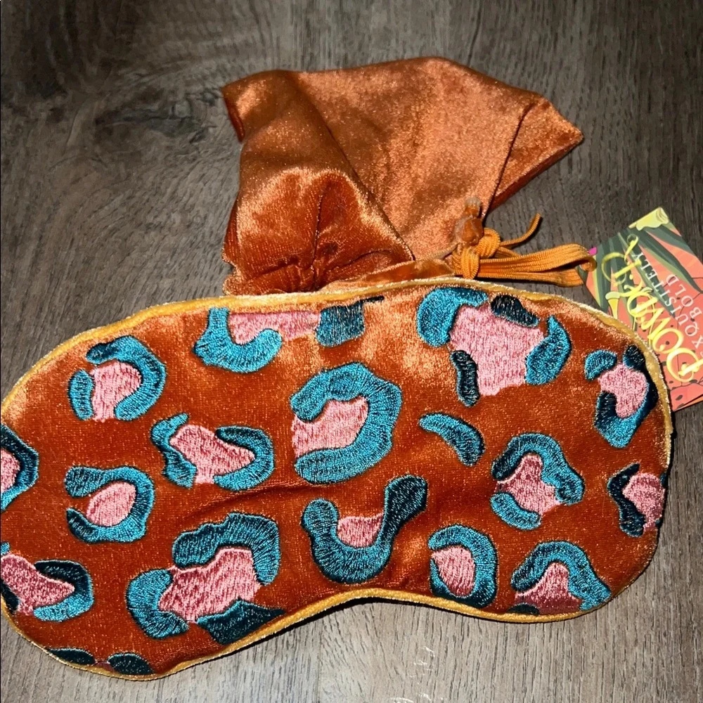 Leopard Print Sleep Mask with Pouch